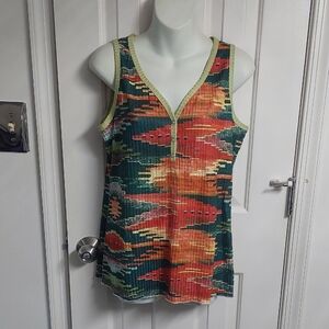 Colorful Sleeveless Knit Top